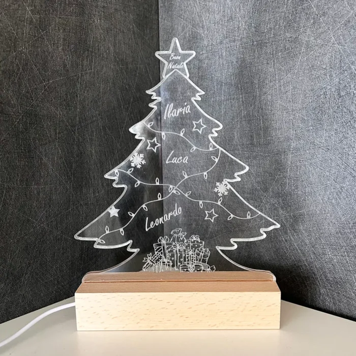 Lampada a forma di albero di Natale in plexiglass
