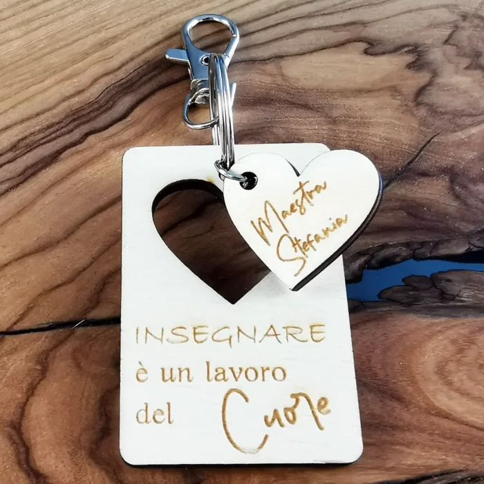 Portachiavi per maestra con incisione