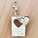 Portachiavi personalizzato per maestra in legno