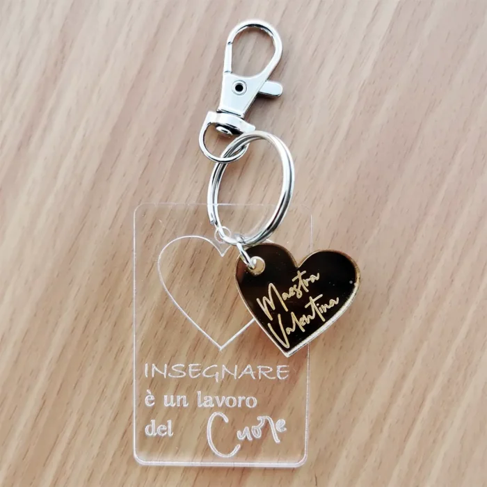 Portachiavi personalizzato per maestra in plexiglass