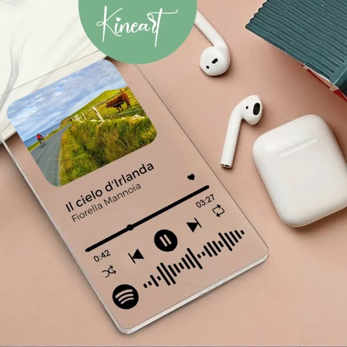 targa spotify personalizzata con foto e canzone