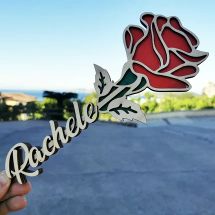 Rosa in legno personalizzata