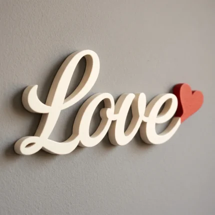 Scritta love in legno