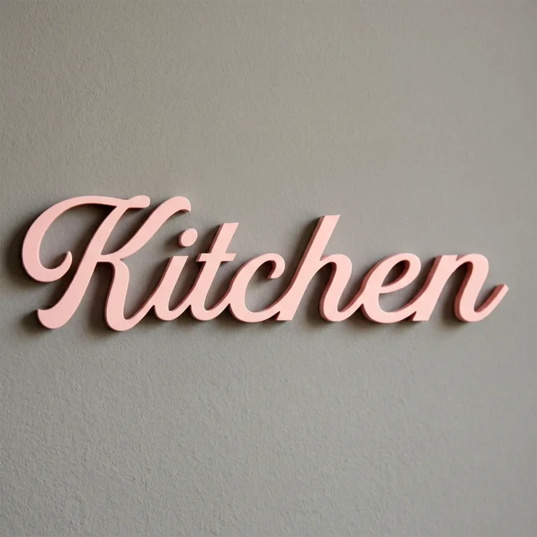scritta kitchen legno